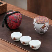 玻璃旅行茶具套装便携式快客杯个人专用随身包户外泡茶壶功夫茶杯