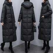 2023韩版宽松休闲时尚，长款过膝黑色，羽绒服洋气加厚冬装外套女