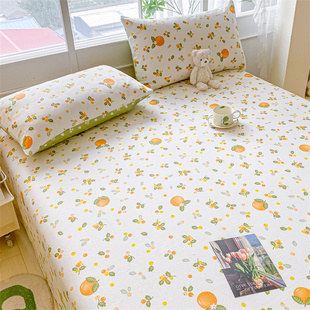 2023清新全棉印花单床单单件1.5m宿舍床上用品被单枕套三件套