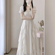 法式白色感仙女连衣裙女夏季2024超仙公主裙温柔风长裙子女装