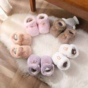 婴儿鞋袜秋冬季软底男女宝宝棉鞋子0-1岁6-12个月新生儿加厚兔毛8