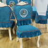 欧式餐椅垫套装圆形餐桌布，布艺冬季水貂绒鹿椅子套罩家用餐桌椅套