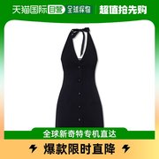 香港直发attico女士，黑色v领挂脖连衣裙，柔软亲肤221wca92e043设计