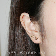 纯银耳钉三角几何小耳钉多耳洞搭配养耳钉设计感手工欧美风耳环