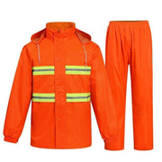 橘红色双层反光雨衣雨裤环卫反光雨衣分体套装橘红色双层反