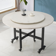 折叠桌家用圆桌小户型便携式餐桌，易便携式圆形吃饭桌子折叠饭桌