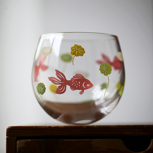 耐热玻璃日式复古春夏秋冬不倒翁摇摇玻璃杯水杯创意个性洋酒杯子