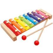 木质儿童益智玩具奥尔夫乐器木制八8音阶小木手敲琴婴幼玩具