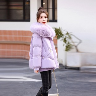 外套冬季女装甜美中长款女生20岁左右25保暖韩版大学生大毛领棉衣