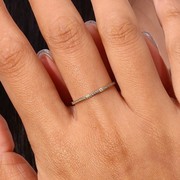 欧美ins摩登简约潮流百搭指环饰品 不锈钢镀18K超细微镶锆石戒指