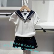 polowalkkids童装24夏女童(夏女童)海军风短袖t恤bvtw425f0021