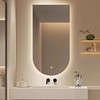 法式拱门型智能浴室镜带灯除雾壁挂卫生间镜子圆弧形尺寸可定制