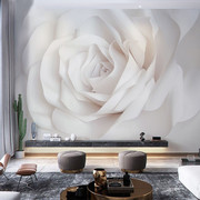 3d美式手绘粉色牡丹花朵，壁纸网红客厅电视，背景墙壁画无缝墙纸