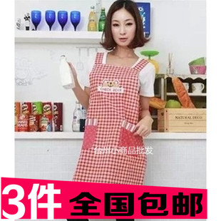 家用厨房围裙男女韩版时尚做饭围裙可爱日系工作背心式防污