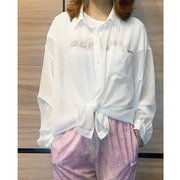 防晒衣女夏季薄款2024防紫外线透气衬衫雪纺超仙半透明开衫