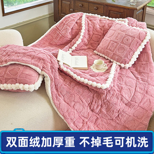 多功能折叠加厚抱枕被子两用午睡车上靠垫办公室枕头空调被绒毯冬