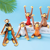 创意实木猴子摆件小挂件木质木偶家居，装饰工艺品儿童房吉祥物玩偶