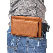 复古牛皮纹通用手机腰包保护套，适用苹果12三星s21多功能挂包皮套