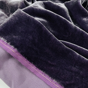 布艺岛深紫色真丝丝绒，桑蚕丝光泽高档天鹅绒，纯色面料衬衫礼服布料