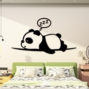 儿童房墙面装饰画卡通小熊猫贴纸，网红男女孩卧室床头公主房间布置