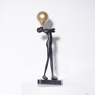 现代抽象雕塑黑色铸铁摆件装置玄关商业展厅工作室间装饰品