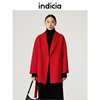 indicia标记商场同款冬季红色大衣毛呢外套5d312dy649n