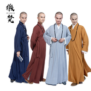 缎梵棉麻僧服大褂男女同，款藏青蓝长褂僧侣，和尚衣服长衫夏季可定制