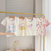 0-5岁短袖t恤女宝宝夏装打底上衣，婴儿儿童夏季半袖中小童纯棉外穿