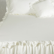 白色纯棉公主床裙单件，防滑裙式床套欧式花边，少女全.棉床罩床