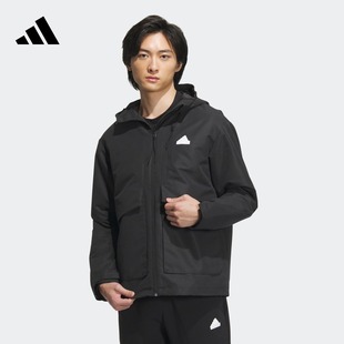 休闲简约连帽夹克外套男装，春季adidas阿迪达斯轻运动it3951