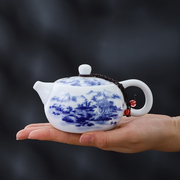 陶瓷白瓷功夫茶具青花泡，茶壶单壶手绘日式大号，大容量家用小号玲珑
