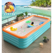 家庭游泳池加高塑料游泳池充气小孩家里游泳池儿童室外戏水池大人
