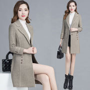 冬装毛呢外套女2023韩版修身显瘦气质时尚，中长款中年呢子大衣