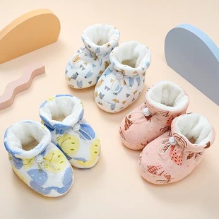 加厚婴儿棉鞋不掉鞋，新生儿脚套宝宝步前鞋袜，婴幼儿不掉鞋初生保暖