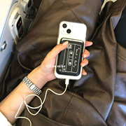 韩系ins风简约复古磁带印花磁吸无线充magsafe磁吸卡包适用iphone15pro14promax苹果131211手机壳保护套