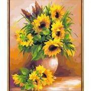 画画diy数字油画向日葵填充花卉填色涂色手工绘手绘治愈油彩装饰
