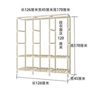 简易衣柜家用卧室实木布衣柜(布衣柜)出租房用结实耐用组装简约现代衣橱柜