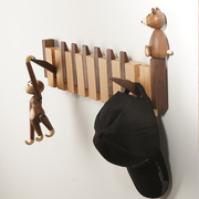 实木挂衣钩墙上仿钢琴键，壁挂式墙壁免打孔木质，玄关收纳折叠衣帽架