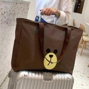 旅行包袋可爱轻便大容量女手提旅游包包帆布，短途行李袋子便携学生