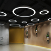 led圆形圆环吊灯办公室，健身房店铺大厅工业风造型，灯圆圈环形灯具