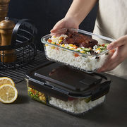 PAGOO耐热玻璃饭盒上班族微波炉加热专用便当盒保鲜盒带饭餐盒
