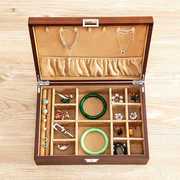 高档斑马木质珠宝盒首饰盒，欧式简约木质，多功能桌面收纳盒展示盒收