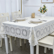 桌布防水pvc免洗桌布，蕾丝花纹家用餐桌布，塑料台布防烫长方形