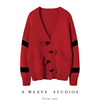 上身敲好看!大红色，羊绒衫女秋冬季小熊，纯羊绒针织开衫毛衣外套