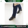 日本直邮Menue女士短靴黑色高跟厚底方头舒适百搭简约拉链