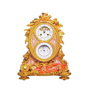 仿古座钟欧式机械座钟摆设饰品，软装工艺纯铜星辰日月钟590mm