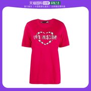 香港直邮Love MoschinoLOVE MOSCHINO 女士玫红色T恤 W4-F153U-M3