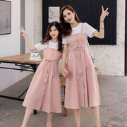亲子装夏装母女装，连衣裙2024潮韩版网红洋气，套装高端两件套
