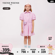 TeenieWeenie Kids小熊童装24夏季女童翻领松紧腰短袖连衣裙