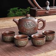 宜兴紫砂茶壶大容量紫砂壶朱泥单壶家用陶瓷泡茶功夫茶具茶杯套装
